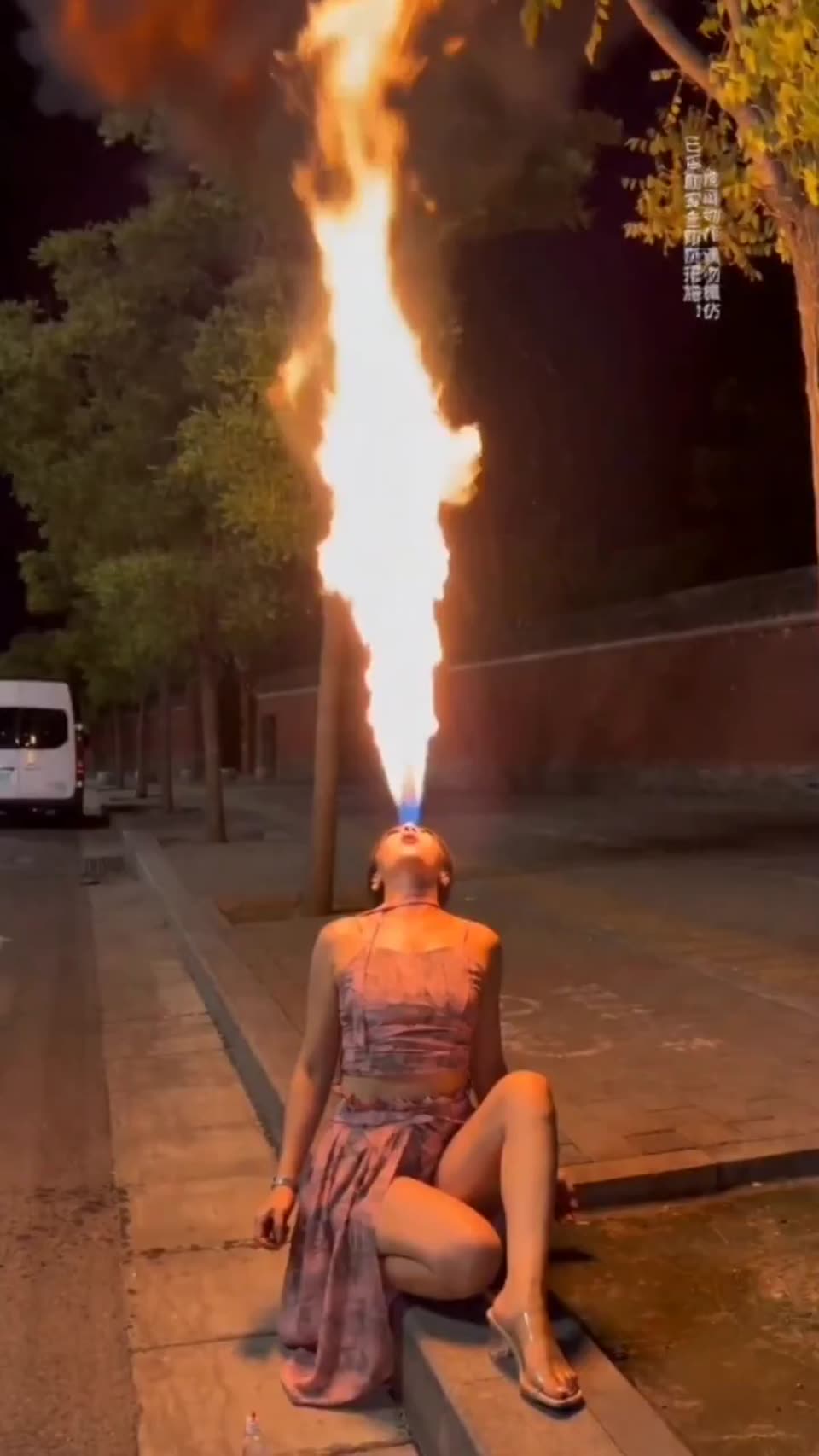 Romantic Fire Under the Night